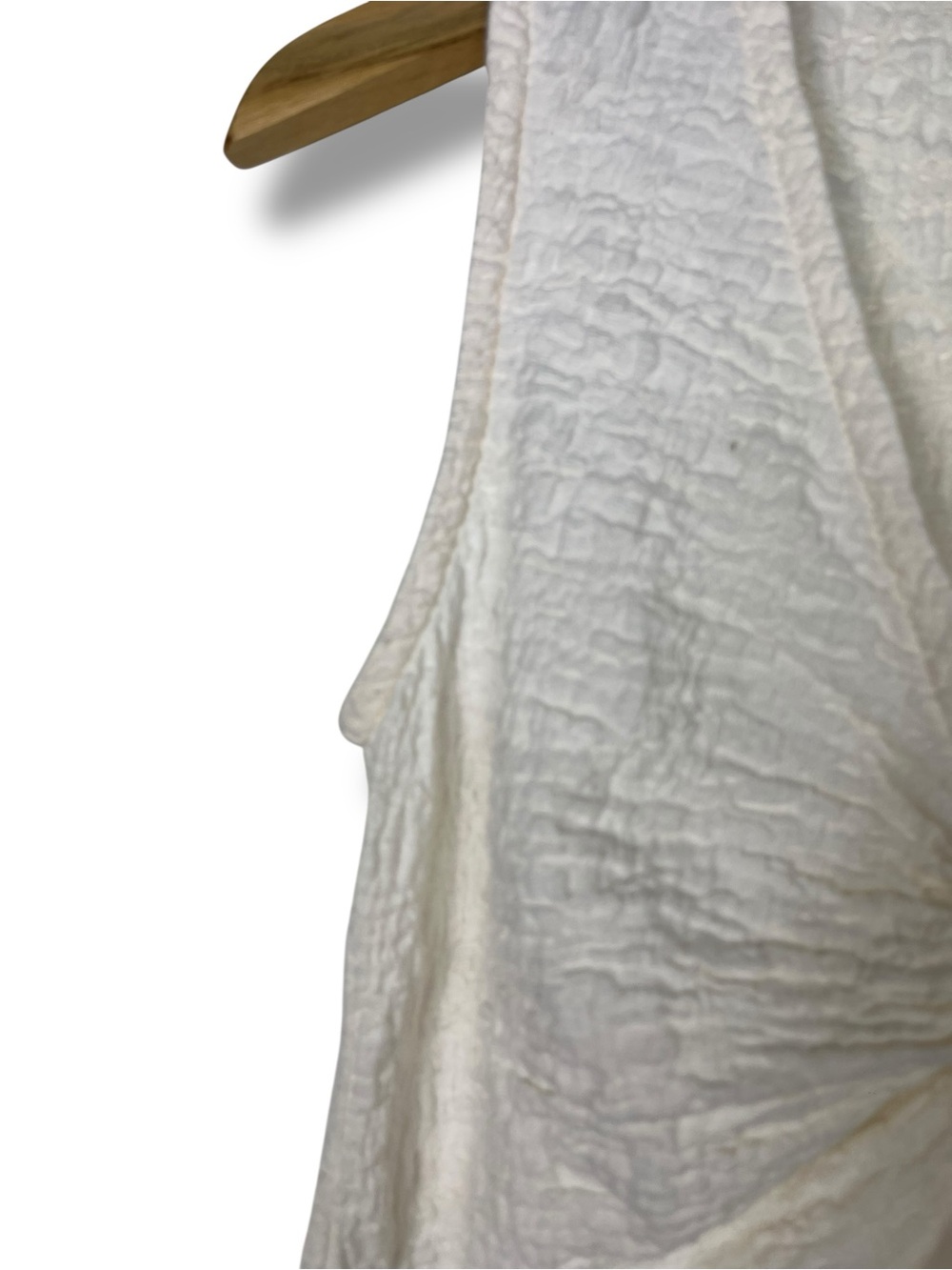 Madewell Popcorn-Knit Twist-Front Sleeveless Top XS Antique Cream 90s - Picture 5 of 9